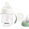 Láhev Bidon na učení pití 2in1 Training Bottle Beaba Sage Green 210 ml zelená od 4 měsíců - Image 2