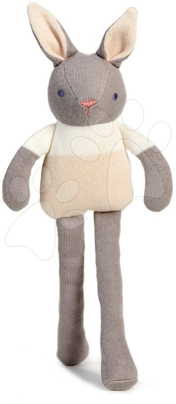 Panenka pletená zajíček Baby Threads Grey Bunny ThreadBear 35 cm šedý z jemné měkké bavlny od 0 měsíců