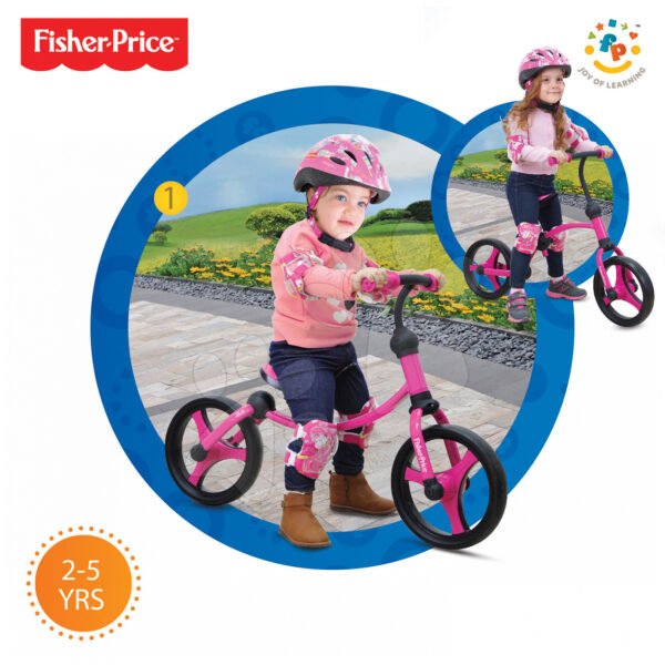 smarTrike dětské odrážedlo Fisher-Price Running Bike 2v1 1050233 růžovo-černé