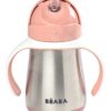 Láhev Bidon s dvojitými stěnami Stainless Steel Straw Cup Beaba Old Pink 250 ml růžová z nerezavějící oceli od 8 měsíců - Image 2