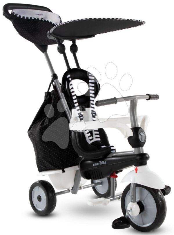 Tříkolka Vanilla Plus Black&White Classic smarTrike TouchSteering ovládání s gumovými koly a tlumičem 2 tašky od 10 měsíců