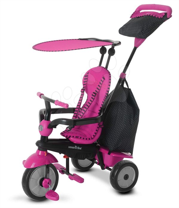 Tříkolka smarTrike Glow 4v1 Touch Steering Black Pink 6402200 růžovo černá