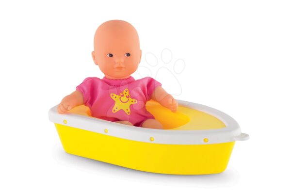 Panenka Mini Bath Plouf Corolle s hnědýma očima a loďkou 20 cm od 18 měs