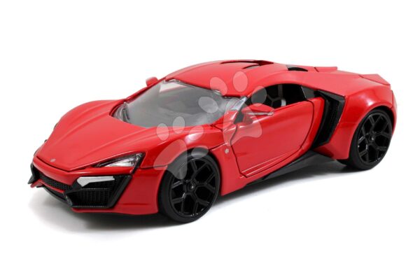 Autíčko Lykan Hypersport Fast & Furious Jada kovové s otevíratelnými částmi a gumovými kolečky 19 cm délka 1:24