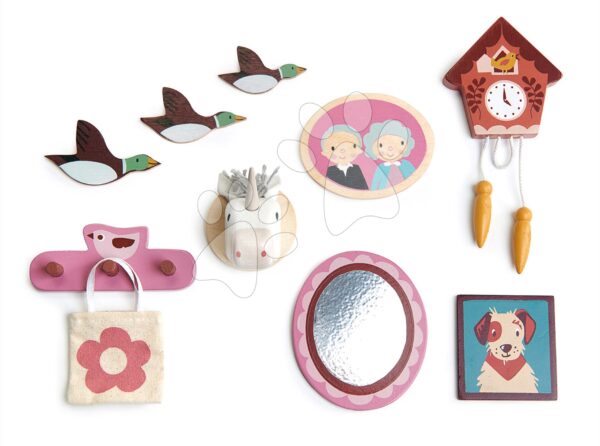 Dřevěné dekorace na stěnu Wall Décor Tender Leaf Toys k domečku pro panenku 10 druhů