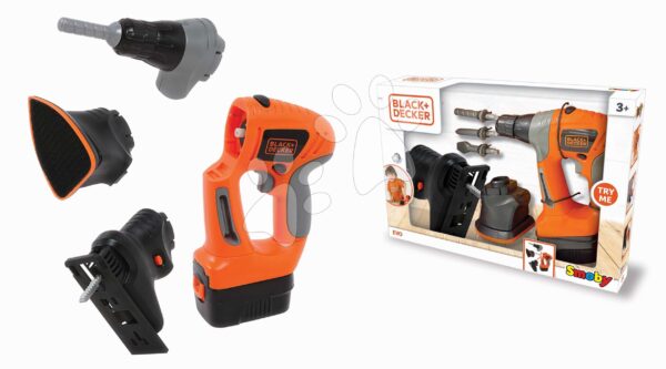 Pracovní nářadí elektronické EVO Black&Decker Smoby s nástavci pila leštička a vrtačka