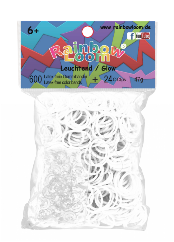 Rainbow Loom dětské fosforeskující gumičky 22123 bílá