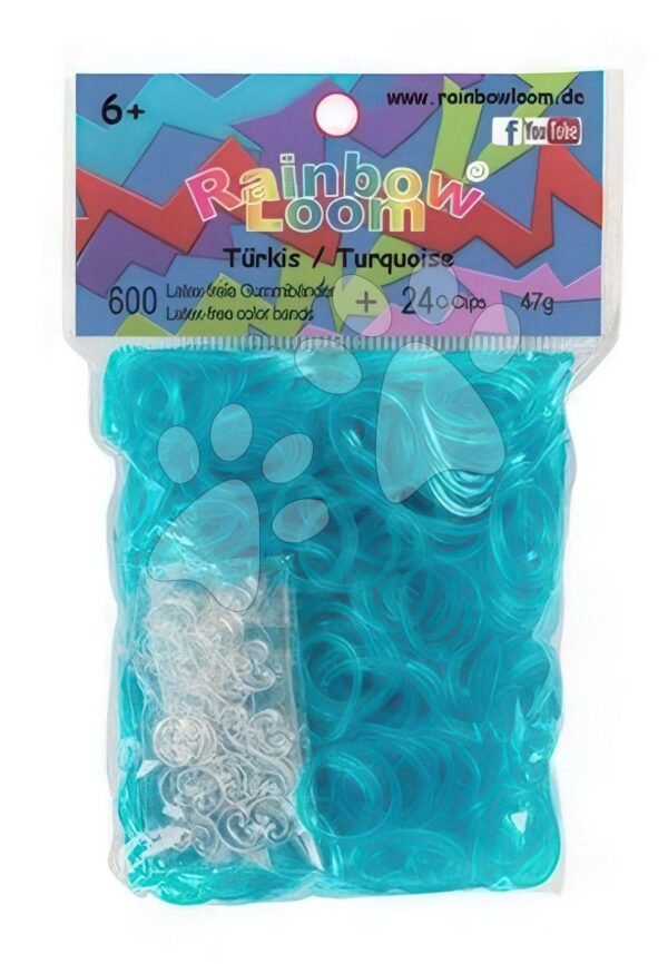 Rainbow Loom dětské průsvitné gumičky 22086 tyrkysové