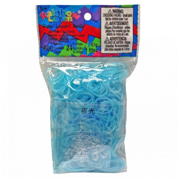 Rainbow Loom originální svítící gumičky pro děti 600 kusů 20509 modré