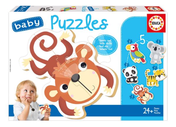 Baby puzzle Exotické zvieratká Educa 5-obrázkové od 24 mes EDU19952