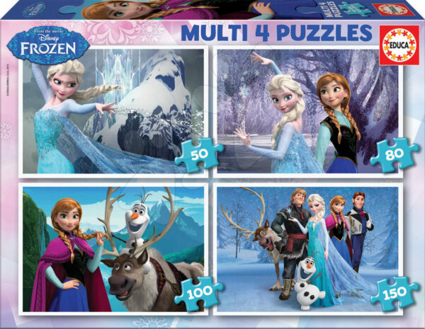 Dětské puzzle Disney Frozen Educa 150-100-80-50 dílů 16173 barevné