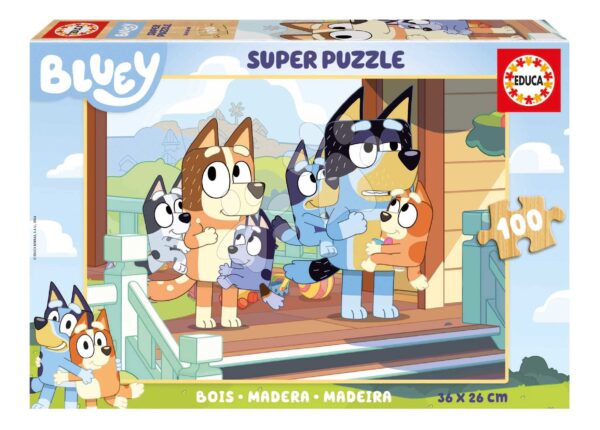 Dřevěné puzzle Bluey Educa 100 dílků od 6 let