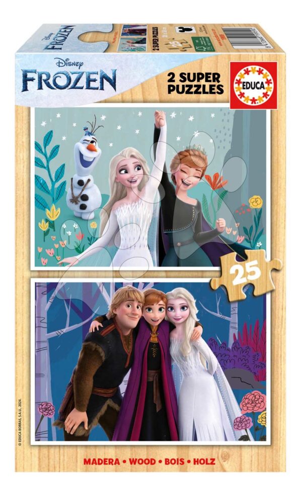 Dřevěné puzzle Frozen Educa 2 x 25 dílků