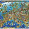 Educa puzzle Crazy European map 500dílné a fix lepidlo 17962