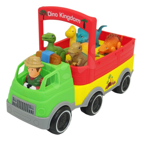 Nákladní auto s 5 dinosaury Dino Safary Truck Kiddieland s pohyblivými částmi a se zvukem a světlem od 12 měs