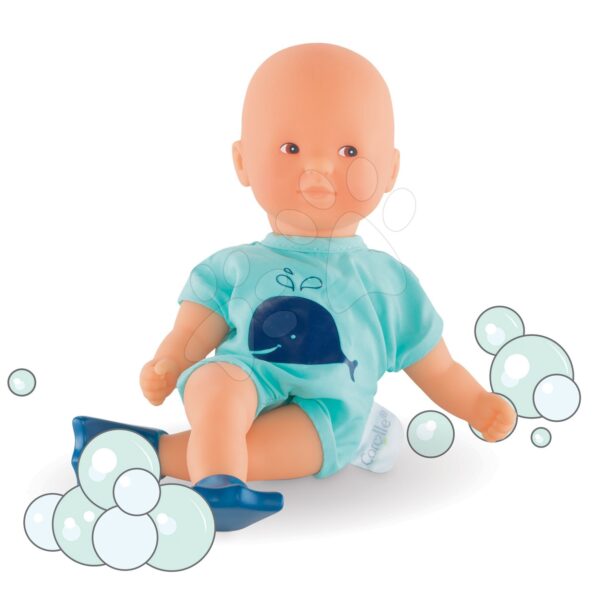 Panenka Mini Bath Blue Corolle s hnědýma očima a ploutvemi 20 cm od 18 měsíců