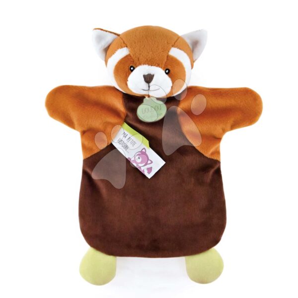 Plyšová panda na bábkové divadlo Red Panda Hand Puppet Doudou et Compagnie červená 25 cm od 0 mes DC4003