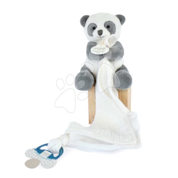 Plyšová panda na maznanie Panda Unicef Collection Doudou et Compagnie v darčekovom balení biela 12 cm od 0 mes DC3984