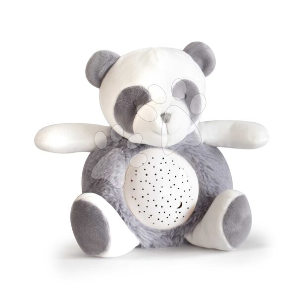 Plyšová panda so svetlom a zvukom Panda Nightlight Doudou et Compagnie sivá 20 cm od 0 mes DC3693