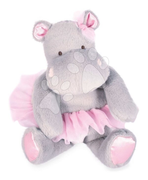 Plyšový hrošík so sukničkou Hippo Tutu Pearl Grey Histoire d’ Ours sivý 22 cm od 0 mes HO3173