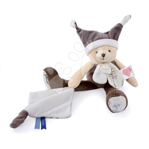 Plyšový medvedík s handričkou Plush Bear Taupe Doudou et Compagnie s QR kódom na rozprávky hnedý 35 cm od 0 mes DC4061