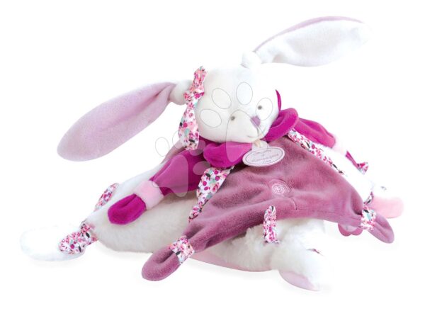 Plyšový zajačik na maznanie Lapin Cerise Doudou et Compagnie v darčekovom balení ružový 27 cm od 0 mes DC2703