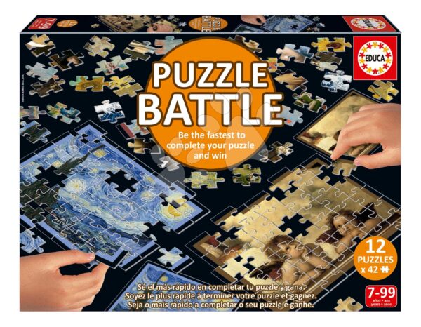 Puzzle Battle Umění Art Educa 12 druhů puzzle 504 dílků a 12 karet s obrázky od 7 let