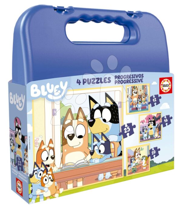 Puzzle Bluey Progressive Educa 12-16-20-25 dílků v kufříku