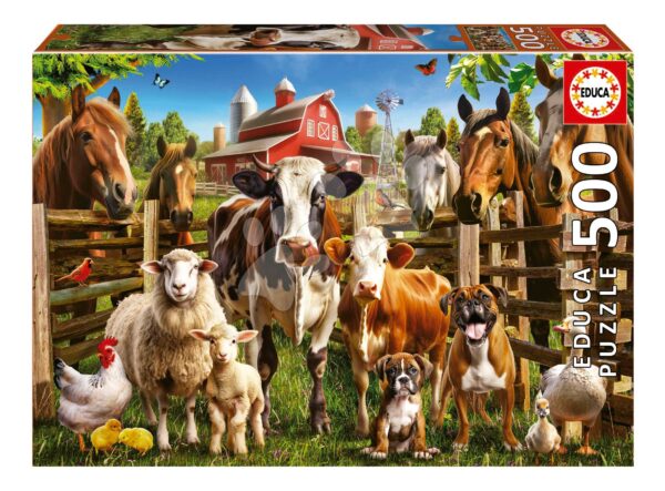 Puzzle Farmyard Buddies Educa 500 dílků a Fix lepidlo