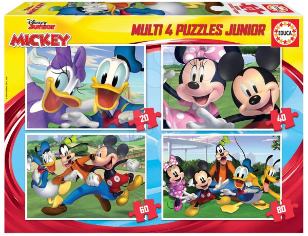 Puzzle Mickey Mouse Disney Multi 4 Junior Educa 20-40-60-80 dílků od 4 let