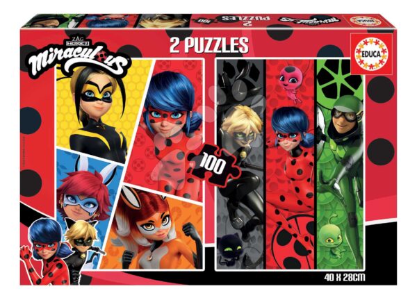 Puzzle Miraculous Ladybug Educa 2 x 100 dílků od 6 let