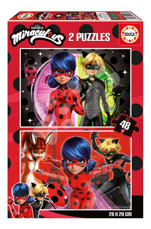 Puzzle Miraculous Ladybug Educa 2 x 48 dílků od 4 let