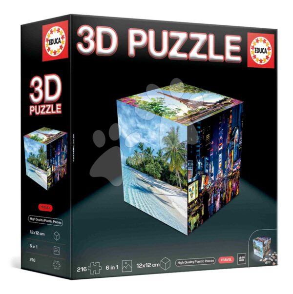 Puzzle cestovatelské 3D Cube Travel Educa 216 dílků od 8 let