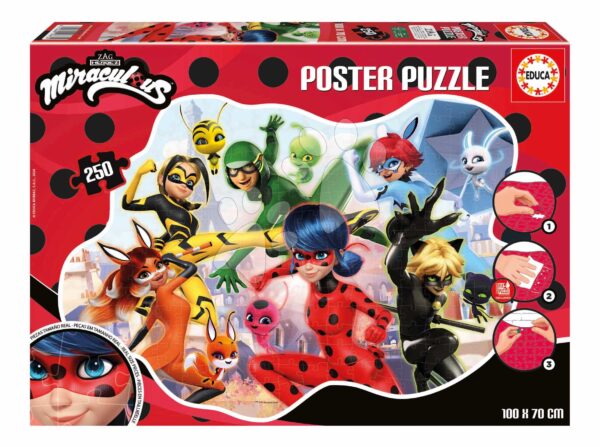 Puzzle plakát Miraculous Ladybug Educa 250 dílků od 8 let