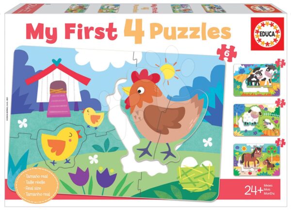 Puzzle pro nejmenší My Farm Mother&Babies Progressive Educa máma a miminka 5-6-7-8 dílů od 24 měsíců