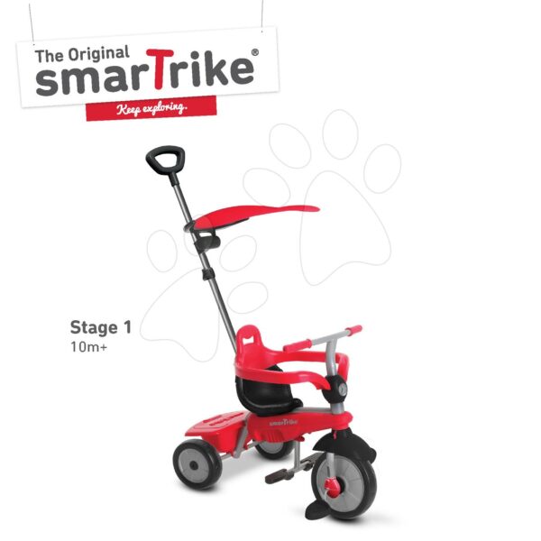 SmarTrike tříkolka Breeze Plus Touch Steering s tlumičem a volnoběhem 6151500 červeno-černá