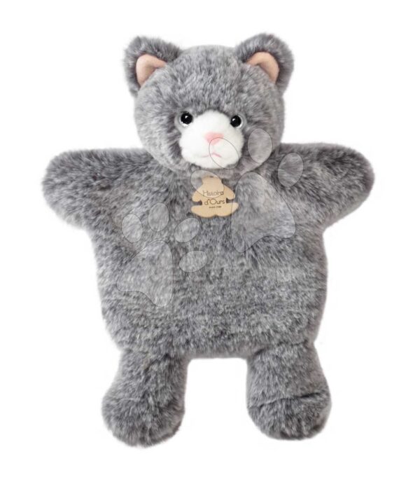 Plyšová mačička na bábkové divadlo Cat Sweety Mousse Histoire d’ Ours sivá 25 cm od 0 mes HO3085