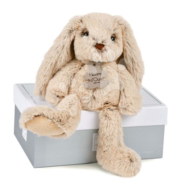 Plyšový zajíček Beige Bunny Copain Calin Histoire d’Ours béžový 25 cm v dárkovém balení od 0 měsíců