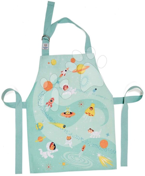 Zástěra pro děti vesmír Outer Space Apron ThreadBear s ochrannou vrstvou od 3–6 let