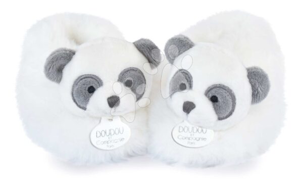 Bačkůrky pro miminko Panda Booties Unicef Collection Doudou et Compagnie v dárkovém balení bílé 0–6 měsíců