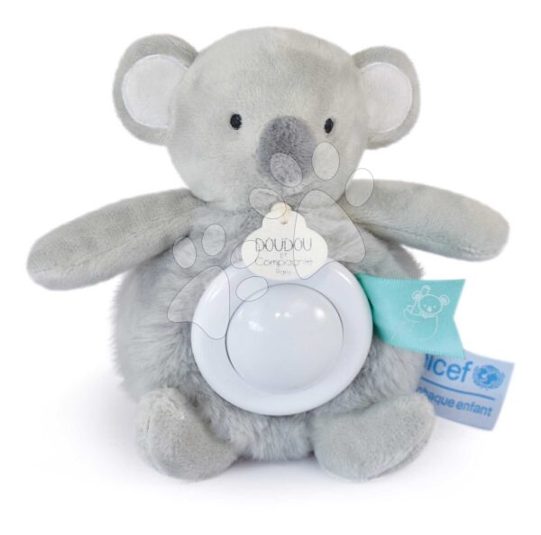 Plyšová koala se světlem Koala Nightlight Unicef ​​Collection Doudou et Compagnie v dárkovém balení šedá 15 cm od 0 měsíců