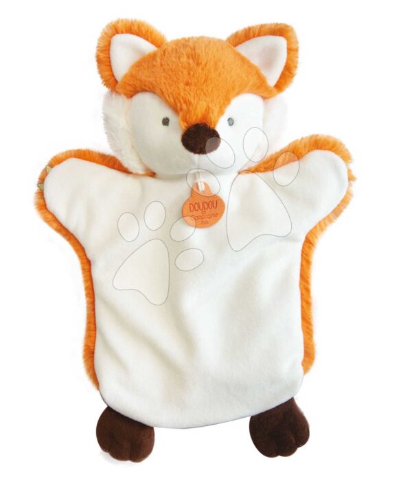 Plyšová liška na loutkové divadlo Fox Hand Puppet Doudou et Compagnie oranžová 25 cm od 0 měsíců