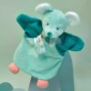 Plyšová myška na loutkové divadlo Mouse Green Hand Puppet Doudou et Compagnie tyrkysová 25 cm od 0 měsíců - Image 2