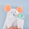 Plyšová myška na mazlení a loutkové divadlo Mouse Finger Puppet Doudou et Compagnie bílá 30 cm od 0 měsíců - Image 2