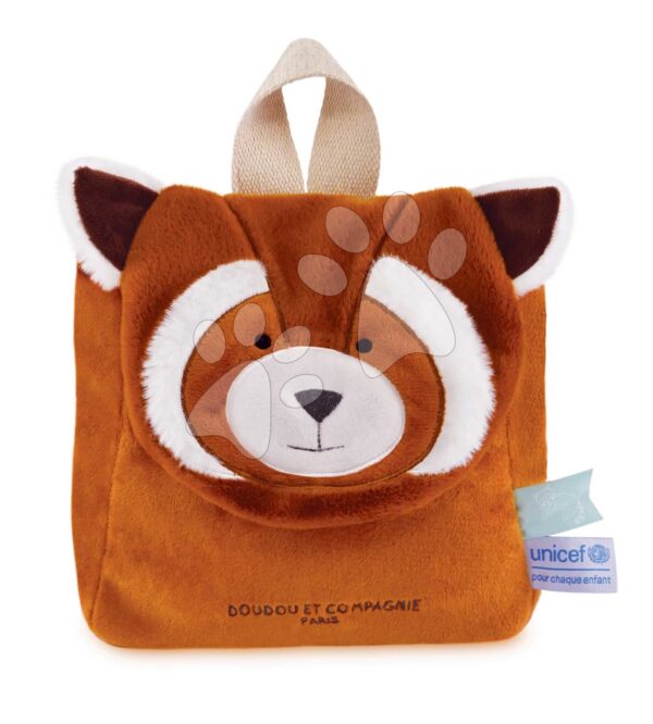 Plyšový batoh Red Panda Backpack Unicef ​​Collection Doudou et Compagnie hnědý od 18 měsíců