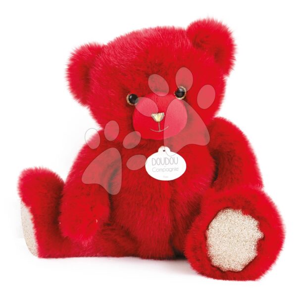 Plyšový medvídek Red Kiss Ours Collection Doudou et Compagnie červený 30 cm od 0 měsíců  DC3564