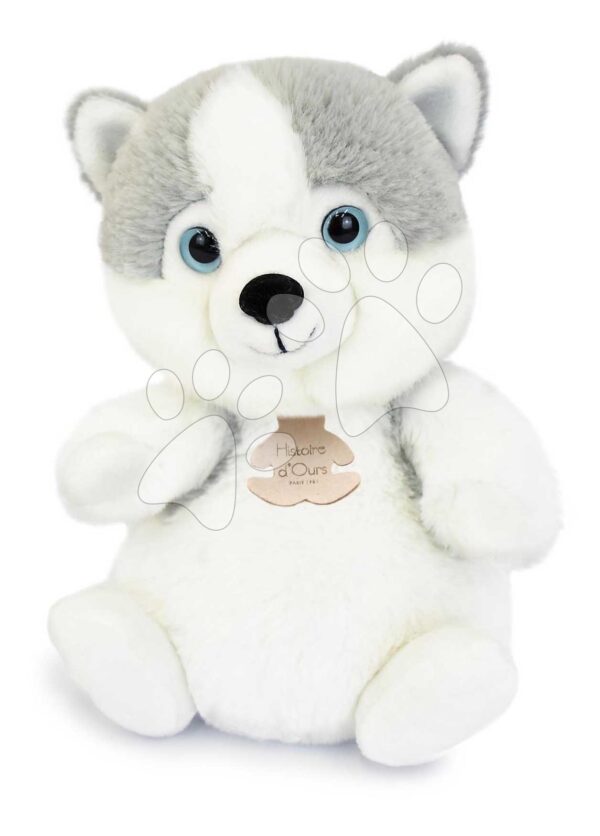 Plyšový pejsek Husky The Little Companions Histoire d’ Ours bílý 20 cm od 0 měs