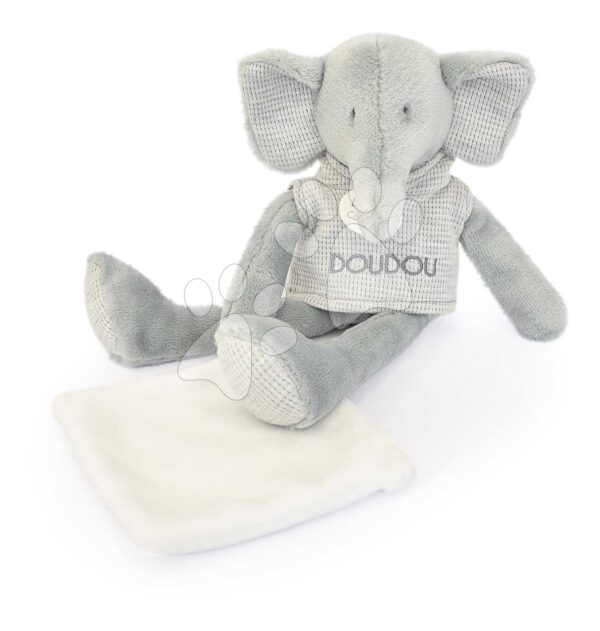 Plyšový slůně Elephant Sweety Doudou et Compagnie v dárkovém balení šedý 25 cm od 0 měs