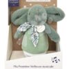 Plyšový zajíček Musical Night Light Sage Green Doudou et Compagnie s hudbou bílým šumem a světlem zelený 16 cm od 0 měs - Image 2