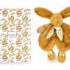 Plyšový zajíček k mazlení Bunny Comforter Ocher Doudou et Compagnie v dárkovém balení žlutý 29 cm od 0 měs - Image 2